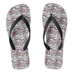 Chanclas Patrón de anteojos de búho
