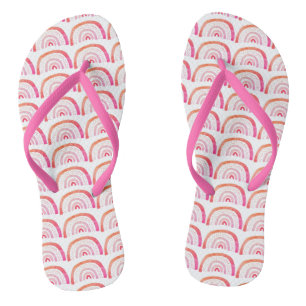 Chanclas Patrón de arcoíris rosa