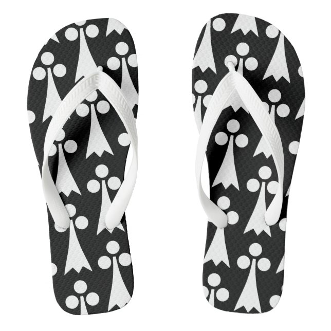 Chanclas Patrón de armiño, Patrón medieval, Blanco sobre ne (Plantilla)