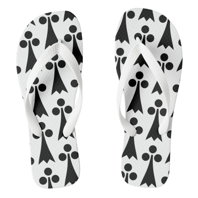 Chanclas Patrón de armiño, patrón medieval, negro sobre bla (Plantilla)