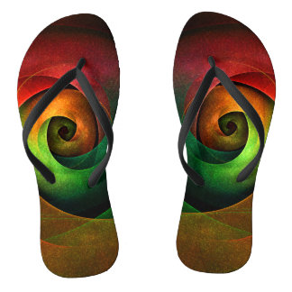 Chanclas Patrón de arte abstracto moderno de floración verd