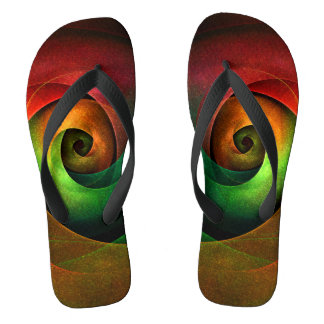 Chanclas Patrón de arte abstracto moderno de floración verd