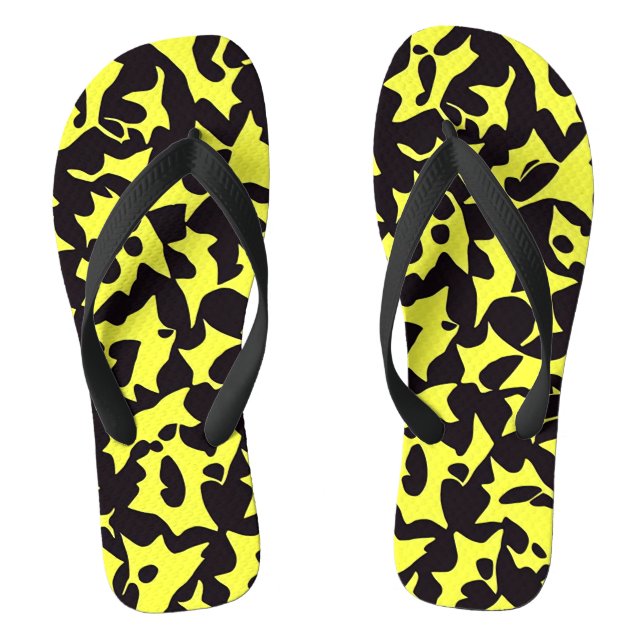 Chanclas Patrón de arte amarillo negro roscas (Plantilla)