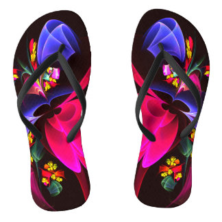 Chanclas Patrón de arte de resumen floral colorido moderno