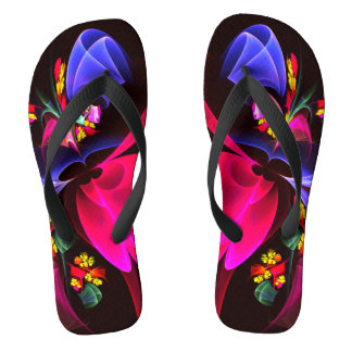 Chanclas Patrón de arte de resumen floral colorido moderno