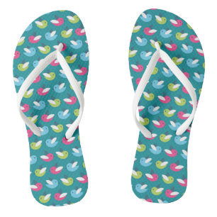 Chanclas Patrón de aves Azul