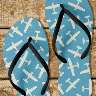 Chanclas Patrón de avión elegante azul