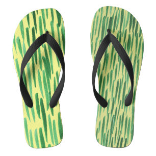 Chanclas Patrón de Bambú Selva Vibe Franjas Verdes