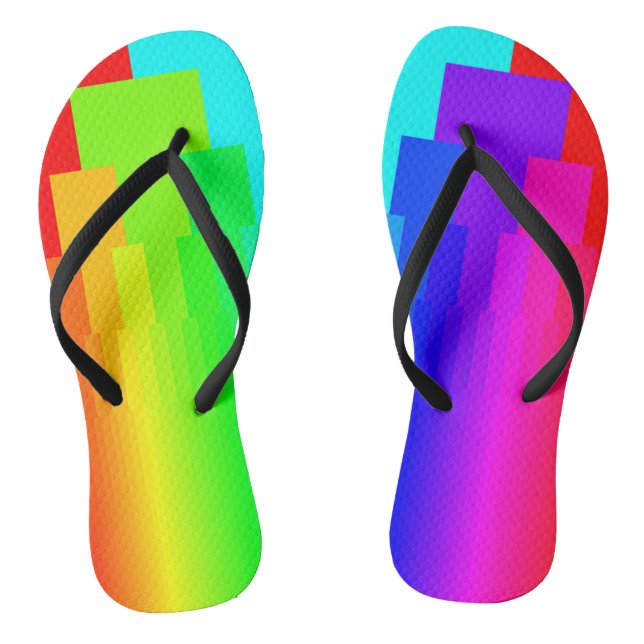 Chanclas Patrón de bloque de color arcoíris geométrico mode (Plantilla)