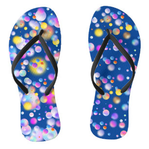 Chanclas Patrón de bolas flotantes 3D. BG azul