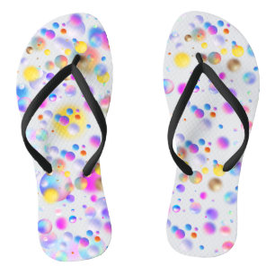 Chanclas Patrón de bolas flotantes 3D. BG blanco