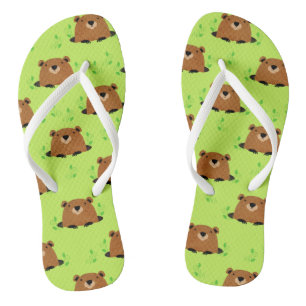 Chanclas Patrón de bosque adorable Groundhog