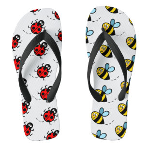 Chanclas Patrón de Bumblebee y Ladybird ocupado