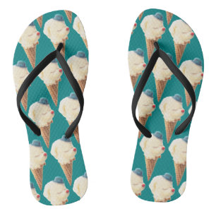 Chanclas Patrón de cachorro de crema de hielo