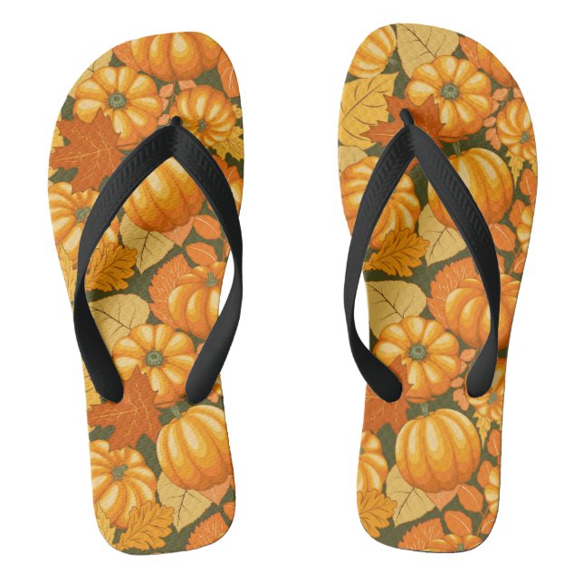 Chanclas Patrón de calabazas de Halloween en temporada de o (Plantilla)