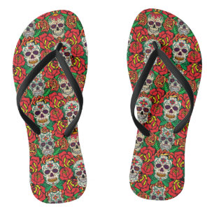 Chanclas Patrón de calaveras florales