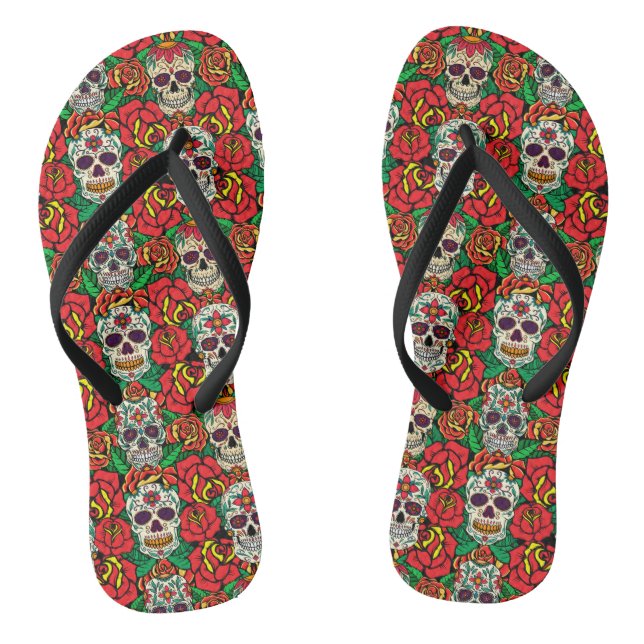 Chanclas Patrón de calaveras florales (Plantilla)