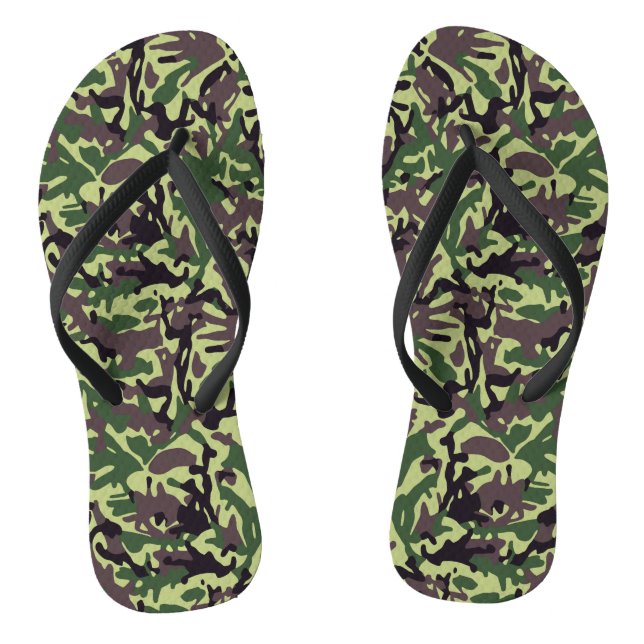 Chanclas Patrón de camo verde de Hunters (Plantilla)
