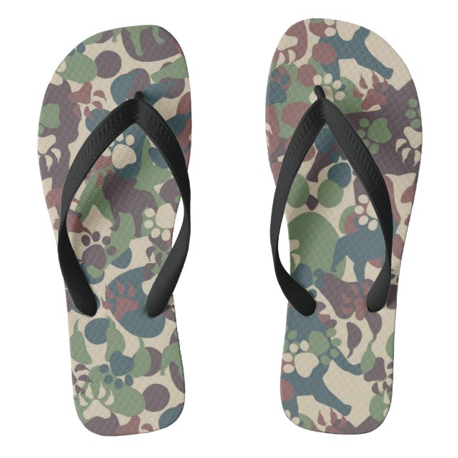 Chanclas Patrón de camuflaje de perro (Plantilla)
