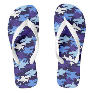 Chanclas Patrón de camuflaje de tiburones azules