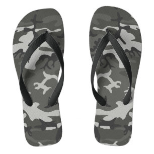 Chanclas Patrón de camuflaje gris, patrón militar, ejército