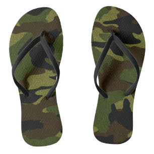 Chanclas Patrón de camuflaje militar de Camo Verde Flip Flo