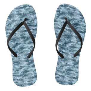Chanclas Patrón de camuflaje pixelado militar azul