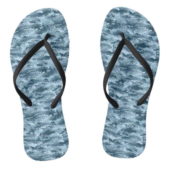 Chanclas Patrón de camuflaje pixelado militar azul (Plantilla)