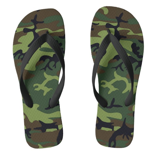 Chanclas Patrón de Camuflaje Verde Militar de Woodland Adul (Plantilla)