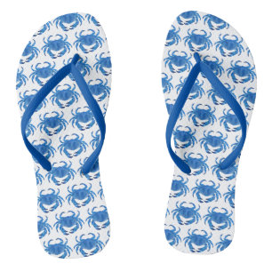 Chanclas patrón de cangrejo azul