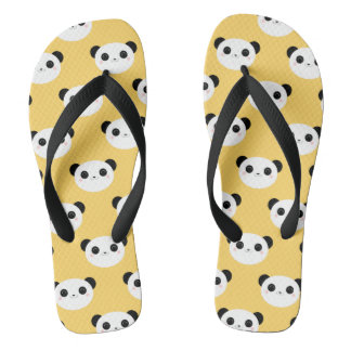 Chanclas Patrón de cara de panda de rubefacción kawaii