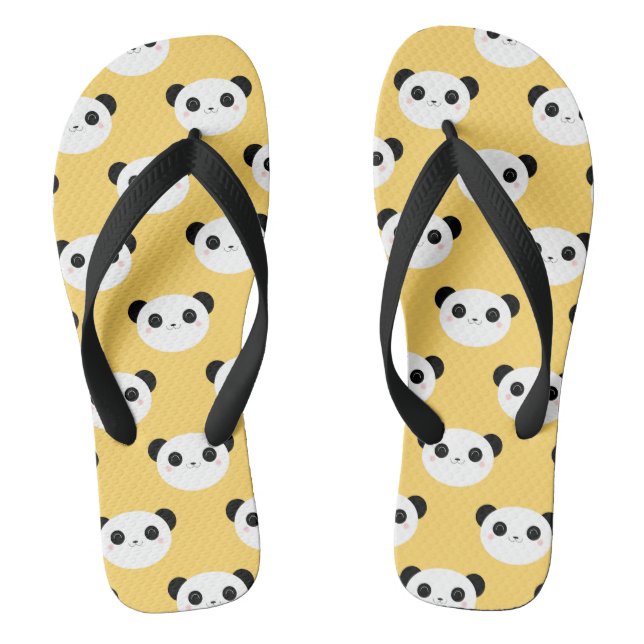 Chanclas Patrón de cara de panda de rubefacción kawaii (Plantilla)