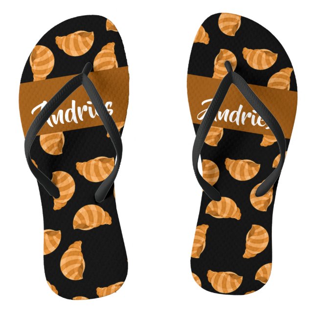 Chanclas Patrón de casquillos de rayas marrones (Plantilla)