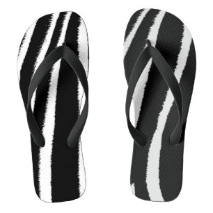 Chanclas Patrón de cebra en blanco y negro