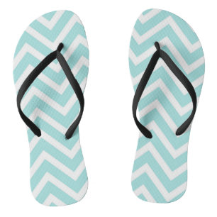Chanclas Patrón de Chevron Azul Turquesa Elegante