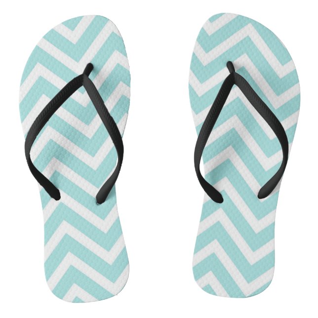 Chanclas Patrón de Chevron Azul Turquesa Elegante (Plantilla)