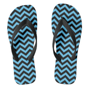 Chanclas Patrón De Chevron Azul Y Negro