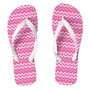 Chanclas Patrón De Chevron Blanco Y Rosa 2