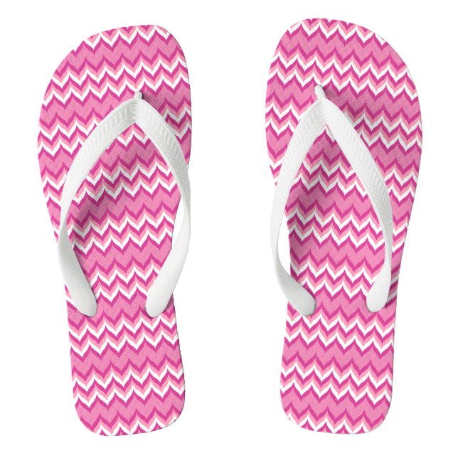 Chanclas Patrón De Chevron Blanco Y Rosa 2 (Plantilla)