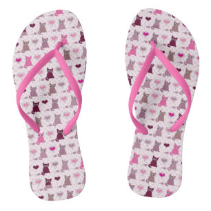 Chanclas Patrón de chicas de gatito