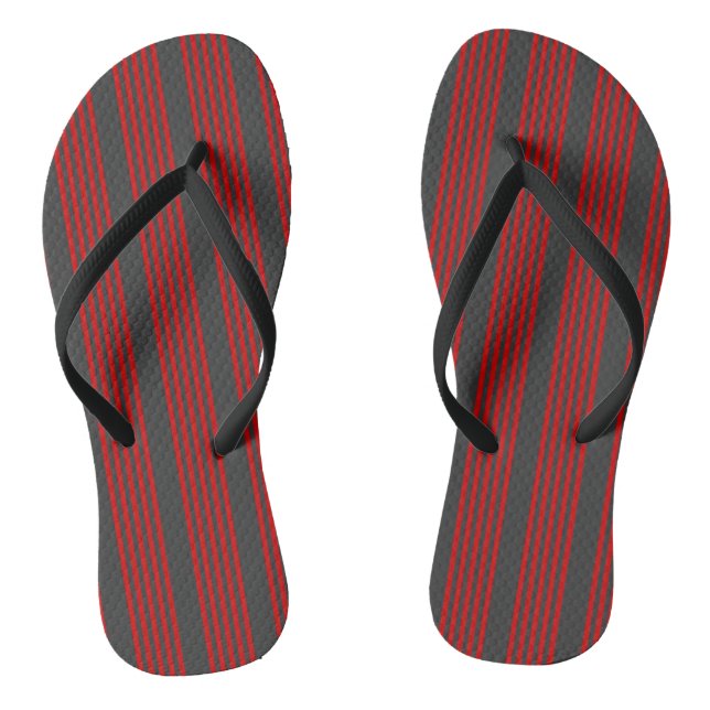 Chanclas Patrón de cinco bandas de rojo y carbón vegetal (Plantilla)