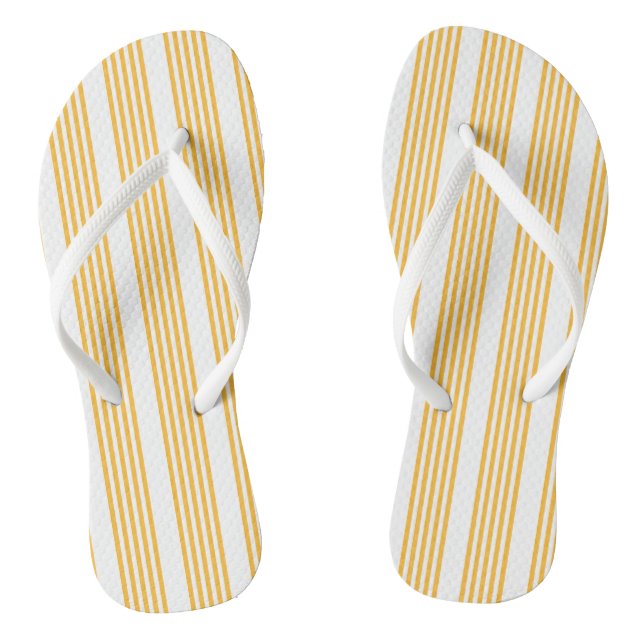 Chanclas Patrón de cinco rayas amarillo y blanco soleado (Plantilla)