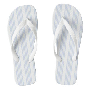 Chanclas Patrón de cinco rayas azul pálido y blanco
