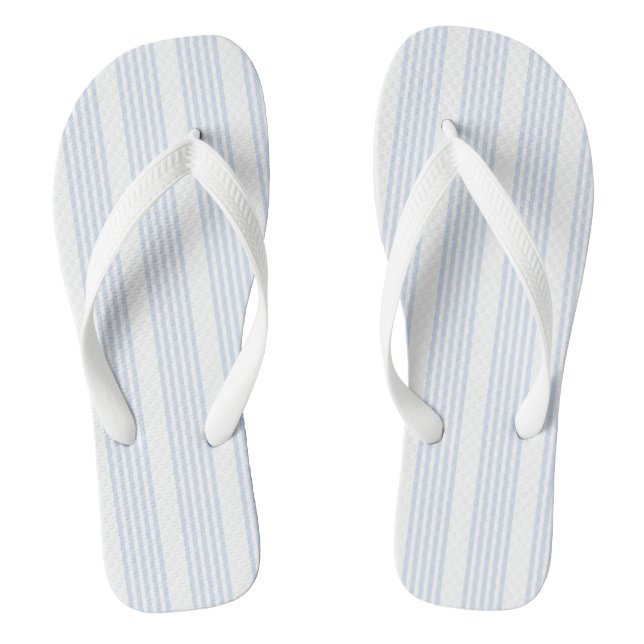 Chanclas Patrón de cinco rayas azul pálido y blanco (Plantilla)