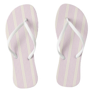 Chanclas Patrón de cinco rayas de melocotones y crema