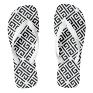 Chanclas Patrón de clave griega de significación en blanco