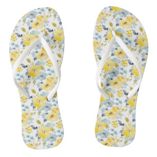 Chanclas Patrón de color amarillo y azul