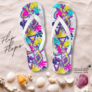 Chanclas Patrón de colores del graffiti   playa deportiva a