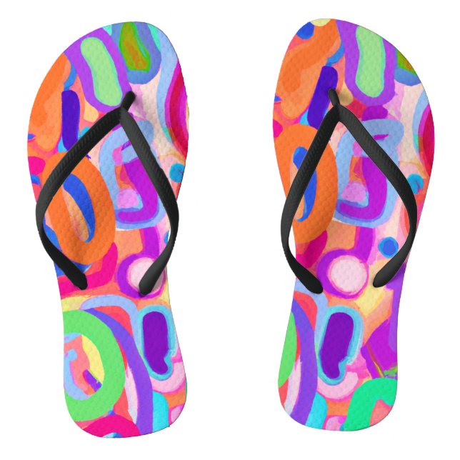 Chanclas Patrón de colores vivos brillantes (Plantilla)