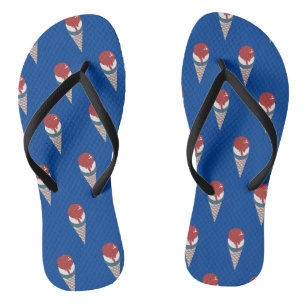Chanclas Patrón de cono de helado del cuatro de julio
